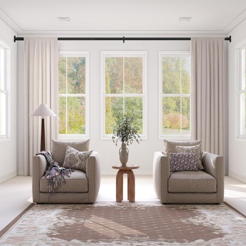 Tension Curtain Rod，40-166IN(3.33-13.83Ft) 2PCS One-Click Fast Extension Rod Easy to Install Black Long Outdoor Curtain Rods No Drilling Never Rust