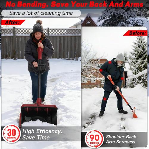 Cordless Snow Shovel Compatible with Milwaukee M18 18V Battery, 11 Brushless Motor Electric Snow Shovel for Driveway Max 20' Throw Distance, Electric Snow Thrower for Patio Deck Driveway(Tool Only)