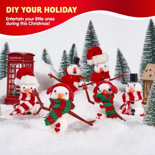 JOYIN Christmas Build a Snowman Craft Kit, 9 Pack Modeling Clay DIY Make a Snowman Kit for Christmas Arts and Craft Activities, Xmas Gift Stocking Stuffers for Kids, School Funny Toy Party Favor