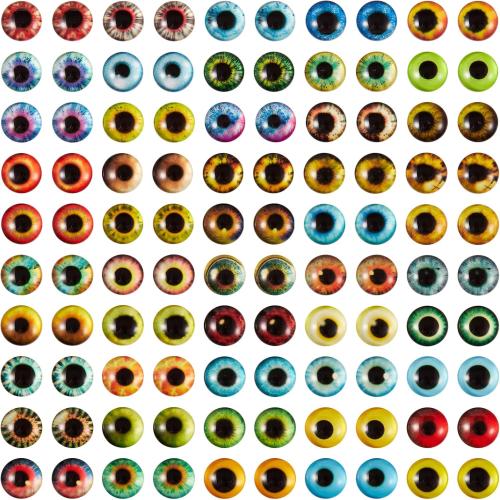 Ornaland 10mm Glass Eyes Cabochons Flatback for Crafts, 100 Pcs