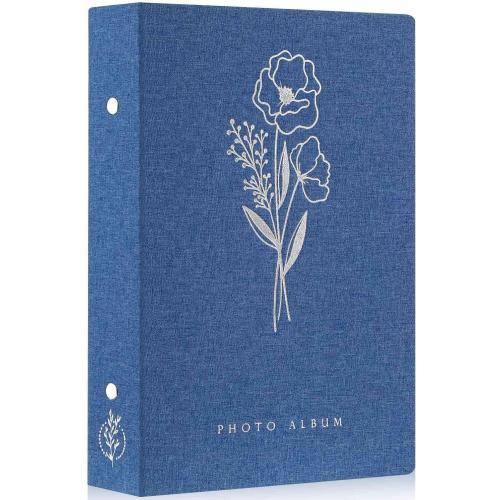 Lanpn Photo Album 4x6 300 Pockets, Linen Photo Albums Holds 300 Horizontal Pictures Only Blue