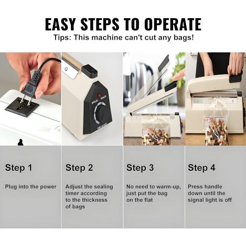 Impulse Sealer 16 inch Manual Heat Sealer Machine with Adjustable Heating Mode, ABS Shrink Wrap Bag Sealers for Plastic PE PP Bags, Portable Poly Bag Sealing Machine with Extra Replace Kit (white)
