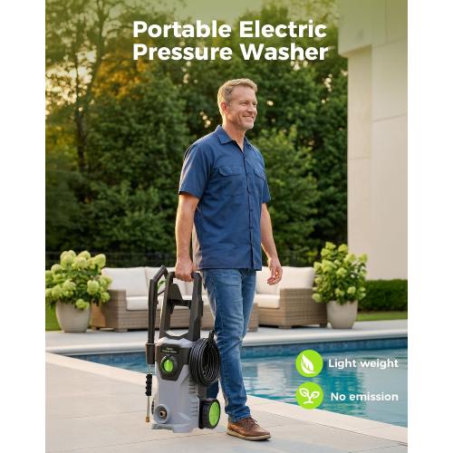 Pressure Washer, Power Washers with 4 Quick Connect Nozzles, High Pressure Washer for Cars, Fences, Patios, Decks, Boats, Home Use