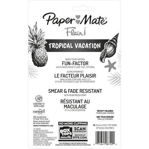 Paper Mate Flair Felt Tip Pens, Medium Point, Limited Edition Candy Pop Pack, Pack of 6 (1979425)
