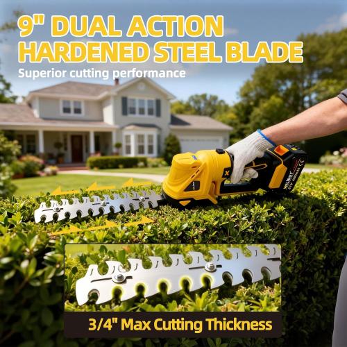 4-in-1 Pole Hedge Trimmer & Grass Shear, 16FT Reach, Electric Bush Trimmer with Extension Pole, Cordless Shrub Trimmer with 180° Adjustable Angle, Brushless Motor, LCD Display, 4.0Ah Battery