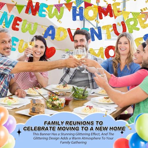Fulmoon Pre Strung New Home Adventure Memories Banner, Colorful
