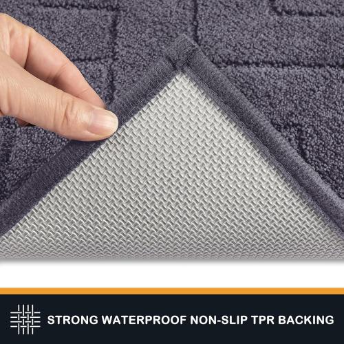 PURRUGS Dirt Trapping Door Mat 20 x 31.5, Non-Slip Machine Washable Entry Rug, Dog Doormat, Indoor Front Door Mat, Super Absorbent Entryway Rug for Muddy Shoes & Paws, Grey