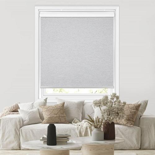 Homebox Cordless Blackout Roller Shades for Windows, 100% Room Darkening Blinds with Thermal Insulated Easy Install Spring System for Home, Living Room, Nursery (50 W x 72 H, Light Grey)