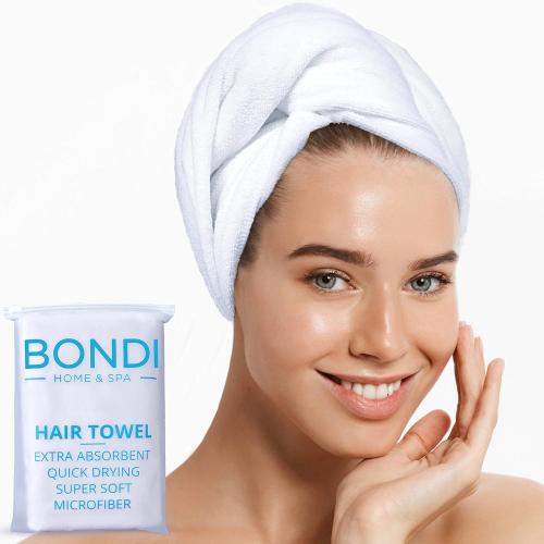 Bondi SPA Microfiber Hair Towel – Dries Hair 50% Faster – Anti-Frizz Towel for All Hair Types – Super Absorbent & Soft - XL (Rectangle)
