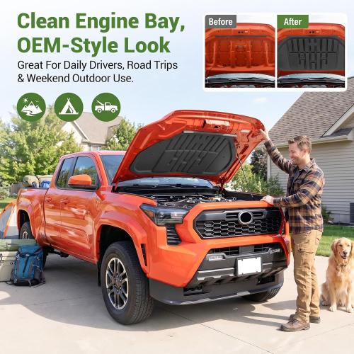 Soundproof Mat for 2024-2026 Toyota Tacoma & 2025-2026 4Runner Hood Insulation Liner Engine Sound Insulation Pad Hood Heat Shield for Tacoma/4 Runner Accessories