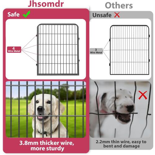 Dog Playpen,  Size 32inch 10 Panels Outdoor Dog Fence Indoor Dog Pen Anti-Rust Pet Puppy Pen Dog Exercise Pen with Lock for Medium Small Dogs, Portable Pet Fence for Yard RV Camping