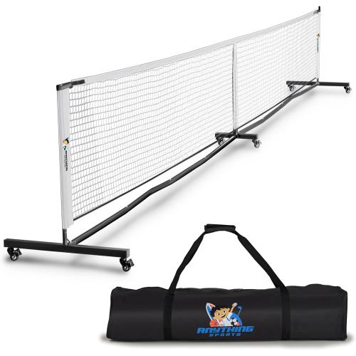 Deluxe Heavy Duty Pickleball Net with Wheels – Regulation Size Portable Net System with Lockable Wheels & Wheeled Carry Case | Tournament-Ready, Fast Setup | Backyard, Driveway, Gym & Court Use