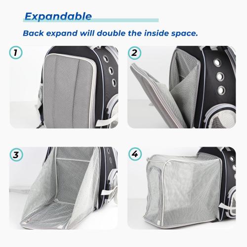 Lollimeow Cat Carrier Backpack, Expandable Bubble Pet Carrier for Cats and Small Dogs, Airline Approved Travel Backpack for Hiking, Walking & Outdoor Adventures - Supports up to 14 lbs