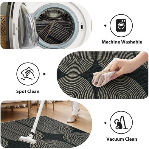 Rainbow Easy Jute Rug Washable Area Rugs for Living Room Patio Farmhouse