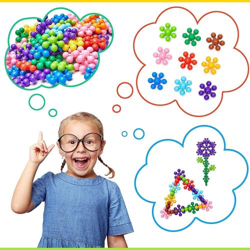Clip Connect 100 Pieces | Diameter 1.5, Interlocking Solid Plastic Building Blocks Set Early STEM Educational Toy for Preschool Kids Boys and Girls, Promotes Fine Motor Skills & Sensory Development