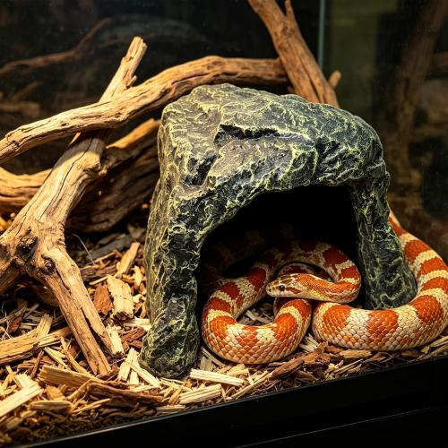 Reptile Rock Hide Cave Tortoise Hideout Turtle Basking Rock Snake Hide Habitat for Amphibian Lizard Fish Bearded Dragon Leopard Gecko