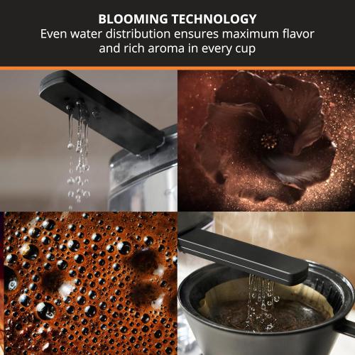 Essential Brewer 8 Cup Drip Coffee Maker Machine SCA-Certified Blooming Technology, Barista-Quality, Pour-Over Coffee Machine, Easy to Clean Dishwasher Safe, Stainless Steel Design, Silver