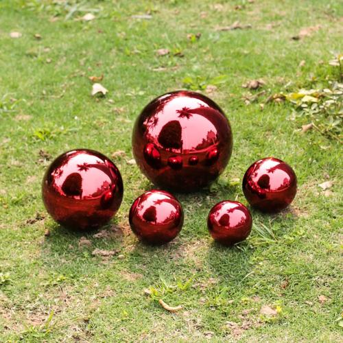 Stainless Steel Red Gazing Mirror Ball,10inch