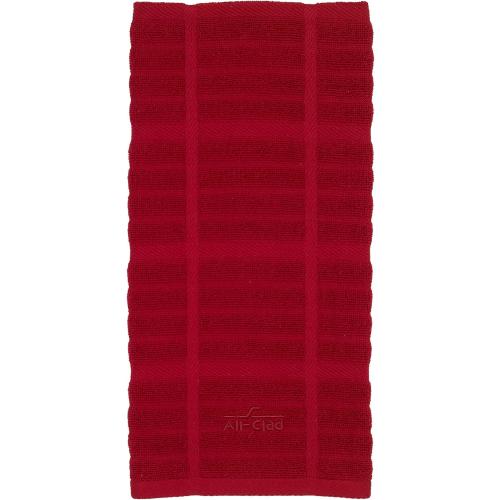 All-Clad Solid Kitchen Towel: Highly Absorbent, Super Soft Long Lasting - 100% Cotton, 17x30 Tea Towel for Cleaning & Drying Dishes, Pans, Glassware, or Countertops, (1-Pack), Chili