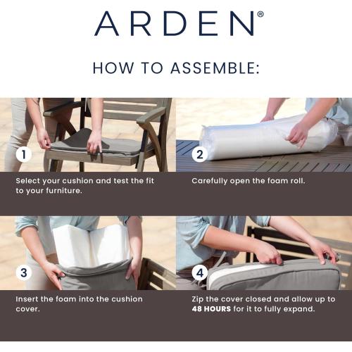 Arden 19 x 19 Luxury Foam Outdoor Double Welted Dining Seat Cushion, Made with PROFOAM, Performance Fabric, Rain-Proof, Fade Resistant, Heathered Taupe Woven Solid