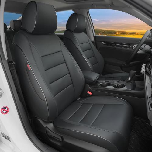 Lolcar Custom Fit Civic Seat Cover Full Set for Honda Civic (Sedan 2022 2023 2024 Touring)&(Sedan 2025-2026 Sport Touring),5-Seats Full Set,Leather Seat Protector (Black)