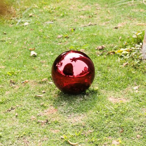 Stainless Steel Red Gazing Mirror Ball,10inch