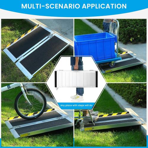 Wheelchair ramp 3FT, Lightweight, Foldable and Portable, can be Used for Wheelchair ramps, Motorcycle ramps, Stair Step ramps, and Boarding and alighting ramps