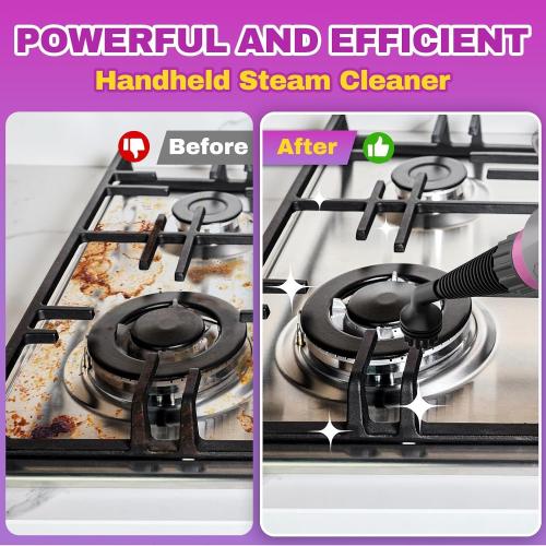 Grey Pressurized Handheld Steam Cleaner, Portable Steam Cleaner Multipurpose for Home, Multi-Surface Steam Cleaner for Tile, Grout, Windows, Bathroom, Kitchen, Car Cleaning, with Accessories