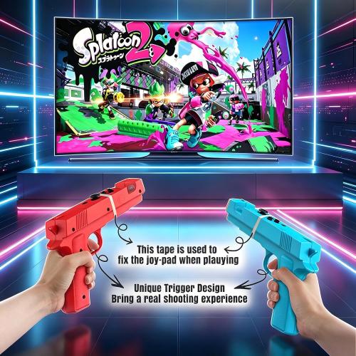 GAMSURFING Shooting Game Gun for Switch/Switch OLED Controller[2 Pack],Game Gun Hand Grip Motion Controller Shooting Games,for Nintendo Switch Shooter Hunting Games（No Motion Sensor）