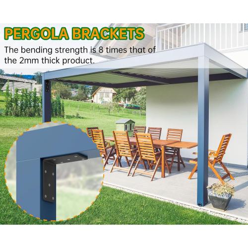 5x5x2.5“ Heavy Duty Angle Bracket， (8PCS) L Bracket for Shelves Fence Pergola Post Wood，90 Degree Corner Brace for Floating Shelf Countertop Support