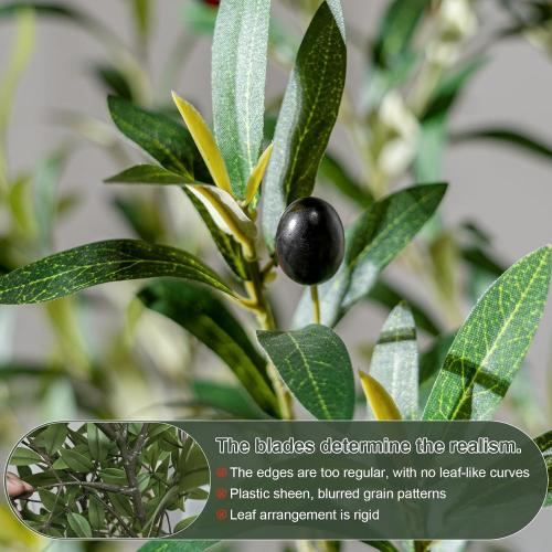 6ft Faux Olive Tree with White Pot & Moss, Artificial Olive Tree Indoor Outdoor, PE/PVC Leaves, Realistic Resin Trunk Large Fake Olive Tree Artificial Plants Indoor, Faux Plants Indoor for Home Decor