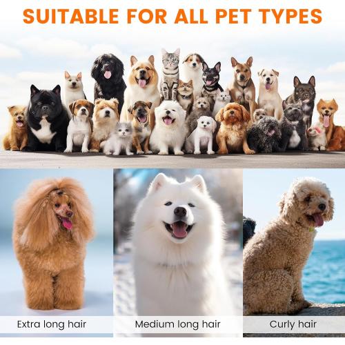 Color White and Orange Dog Grooming Vacuum, Dog Grooming Kit with Pet Clippers, 12,000Pa Pet Hair Grooming Vacuum for Dogs, Vacuum Brush for Shedding Grooming, Low Noise Home Cleaning Tool in 1, PG10