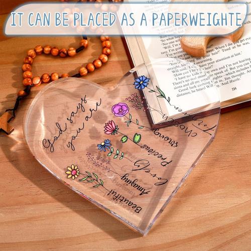 Gerrii Christian Gifts for Women Inspirational Religious Gift Bible Verse Desk Decor Spiritual Acrylic Plaque Decorative Sign Mom Gifts for Mother's Day Birthday Sister Friends(Floral)