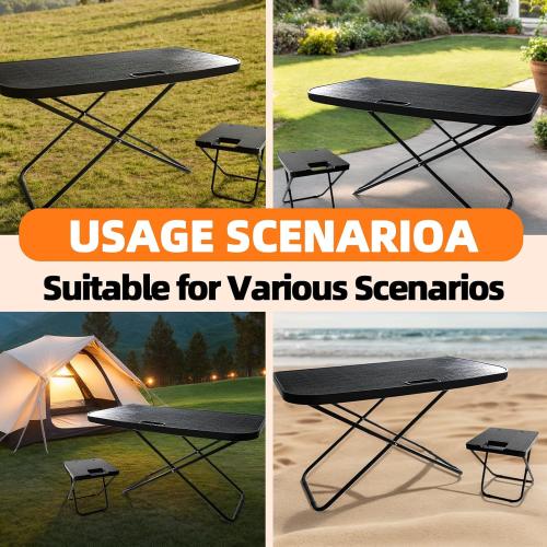 Black Car Camping Portable Table Compatible with 2021-2024 Tesla Model Y Camping Outdoor Folding Table for Travel Hiking Picnic BBQ Fishing Beach