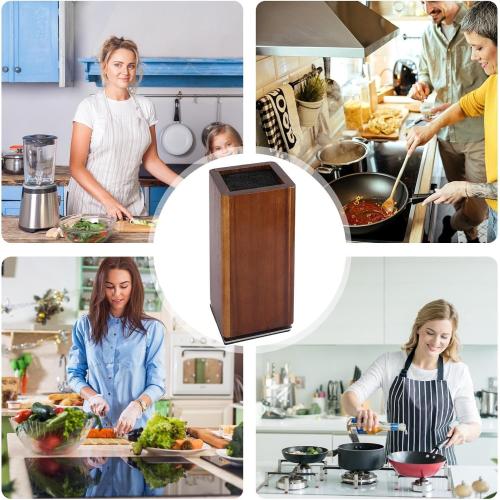 Magnetic kniife Block - Wooden kniife Holder | 360° Rotatable Kitchen Utensil Organizer, Double Sided Magnetic Knives Stand For Cooking Enthusiasts Professional Cooks Chefs Kitchen Club Apartment