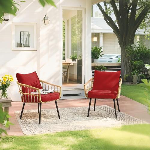 Naga Bahna 1 1, 24 x 24 Inch, Brick Red 2 Count