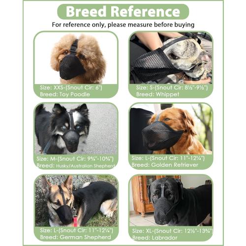 Mayerzon Dog Muzzle, Patented Soft Mesh Muzzle for Small Medium Large Dogs for Scavenging Biting Licking and Chewing, Allows to Pant and Drink (M, Black)