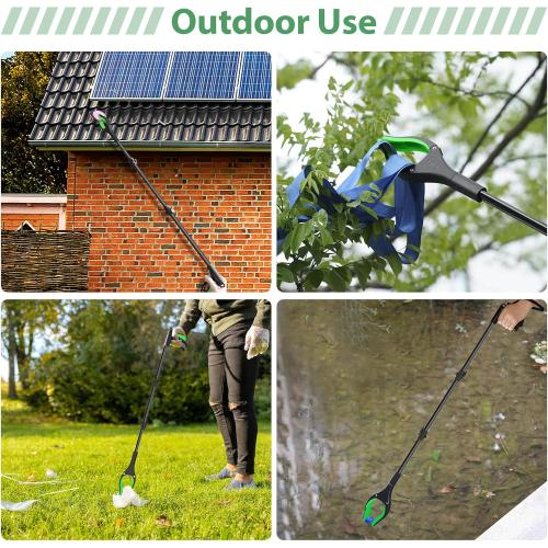 52 Extra Long Grabber Reacher Tool, Foldable Reacher Grabber Pickup Tool with Strong Magnetic & 360° Rotating Anti-Slip Jaw, Extension Trash Picker Upper Grabber for Indoor & Outdoor