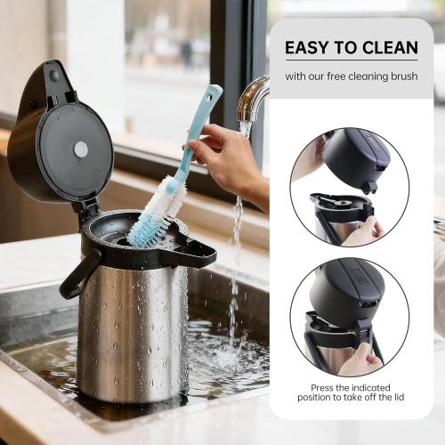 Airpot Coffee Dispenser Thermal with Pump,3L/102 Oz Insulated Stainless Steel Large Airpot Coffee Carafe Lever Action for Hot/Cold Water,Thermal Carafe for Hot Cocoa for Parties
