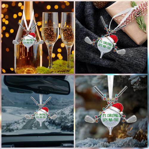 FLAGWIX Christmas Golf Gifts for Men Women, Acrylic Ornaments for Tree | Golf Ornaments for Christmas Tree Decorations, Funny Sports Ornament Gifts for Men Dad Husband