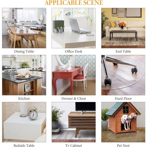 Deep Dream 1.5mm Thick 44 Inches Clear Round Table Protector, Round Table Cover, Tablecloth Protector, Table Protector for Dining Room Table & Office