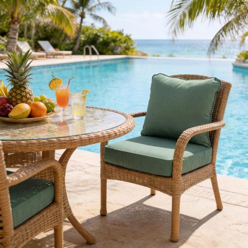 Art Leon Waterproof Outdoor Seat Cushion 24x 24 30D High Density Foam Patio Chair Cushions with Non-Slip Backing Patio Cushions for Patio Furniture Porch Swing Garden Bench Camping Stadium Green
