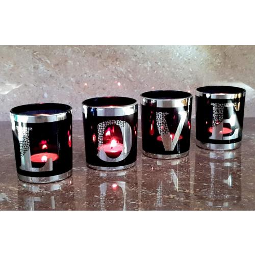 eSplanade Tea Light Tealight Candle Holders - Votive Candle Holders - Valentines Day/Party Decor/Home Decor/Anniversary - Set of 4 (Silver)