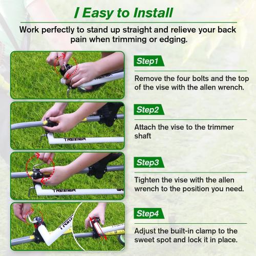 Upgraded Weedeater Handle, WeedEater Trimmer Handle Extension Lawn Ergonomic String Trimmer for Back Saver, Lawn Care and Landscaping-17.7IN