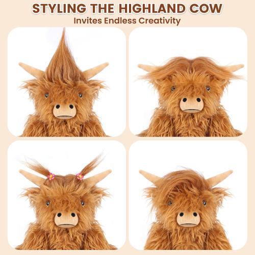 SuzziPals Weighted Highland Cow Stuffed Animals, Microwavable Heating Pad | Period Cramps Relief, Lavender Scented, hyland cow stuffed animal, Stress Relief, Bedtime Companion, Cow Gifts for Women Kids
