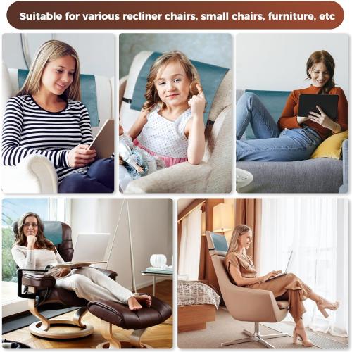 Headrest Cover for Recliner Chair Recliner Headrest Protector Faux Leather Headrest Cover with Elastic Straps Couch Headrest Covers for Furniture Sofa Protector 17 x 27In(Ocean Blue)