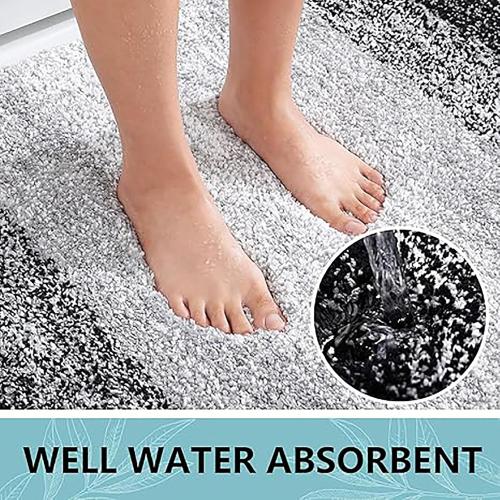 Arotive Microfiber Bathroom Rugs, Shaggy Soft and Absorbent Bath Rug, Non-Slip, Thick Plush Machine Washable Dry Bath Mats for Bathroom, Tub and Shower, 34x21, Black, Rectangular