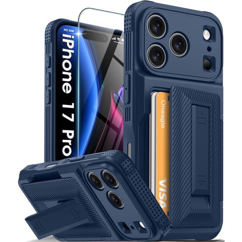 Oneagle Wallet for iPhone 17 Pro Case with Card Holder & Kickstand, Blue