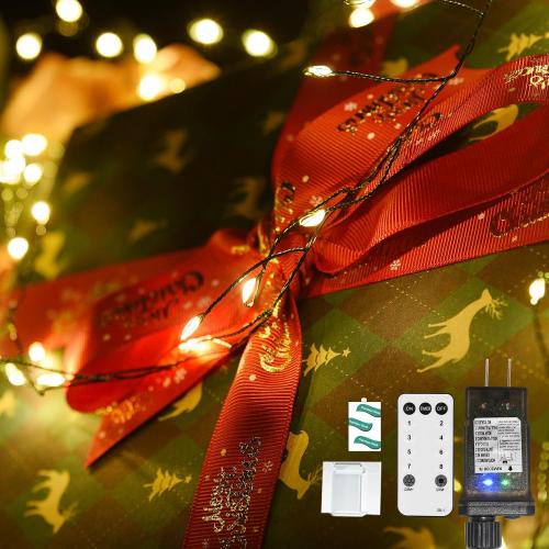 Dailyart Fairy Lights Plug in 500 Led with Remote 42Ft String Light with Timer Waterproof Lights for Bedroom Wreath Party Window Wedding Decoration Warm White Green Wire