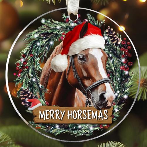 SUCHAGIFT Horse Ornaments for Christmas Tree - Horse Ornament 2025 - Horses Gifts for Women, Lovers - Horses Equestrian Horseback Riding Christmas Ornaments - Acrylic Ornament